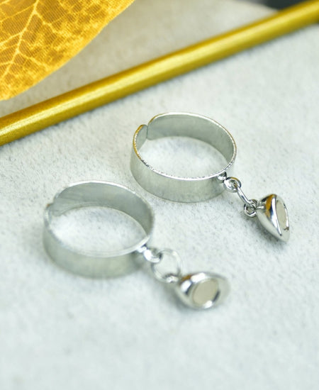 Sowpeace Metal Half Heart Magnetic Ring Stainless Steel | Romantic One‑Size Adjustable Couple Jewelry