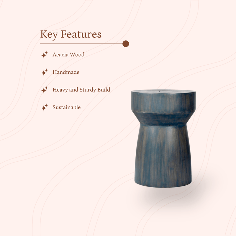 Sowpeace Modern Acacia Wood Stool Accent – view 2