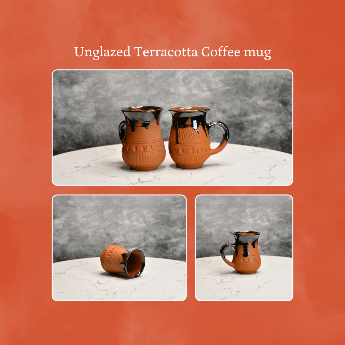 Sowpeace Mug in Coffee (Set of 2) | Handcrafted Terracotta Coffee & Tea Mugs for Gifting & Daily Use - Sowpeace - 