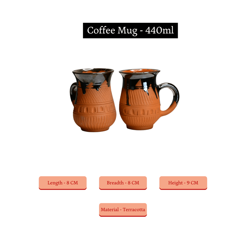 Sowpeace Mug in Coffee (Set of 2) | Handcrafted Terracotta Coffee & Tea Mugs for Gifting & Daily Use – view 7
