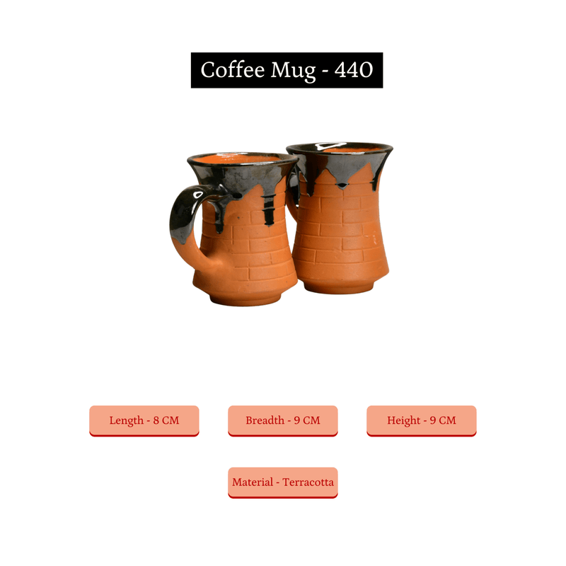 Sowpeace Mug of Smile (Set of 2) | Handcrafted Terracotta Coffee & Tea Mugs for Gifting & Daily Use – view 7