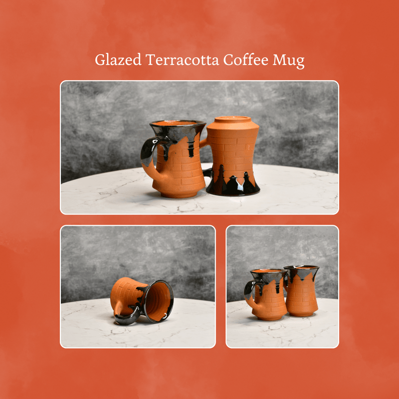 Sowpeace Mug of Smile (Set of 2) | Handcrafted Terracotta Coffee & Tea Mugs for Gifting & Daily Use – view 6