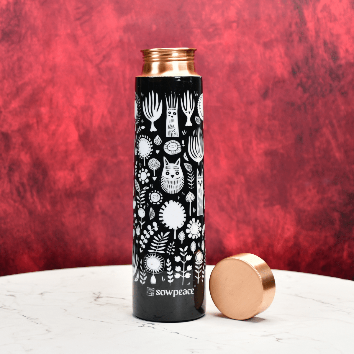 Sowpeace Noir Abstract Copper Bottle