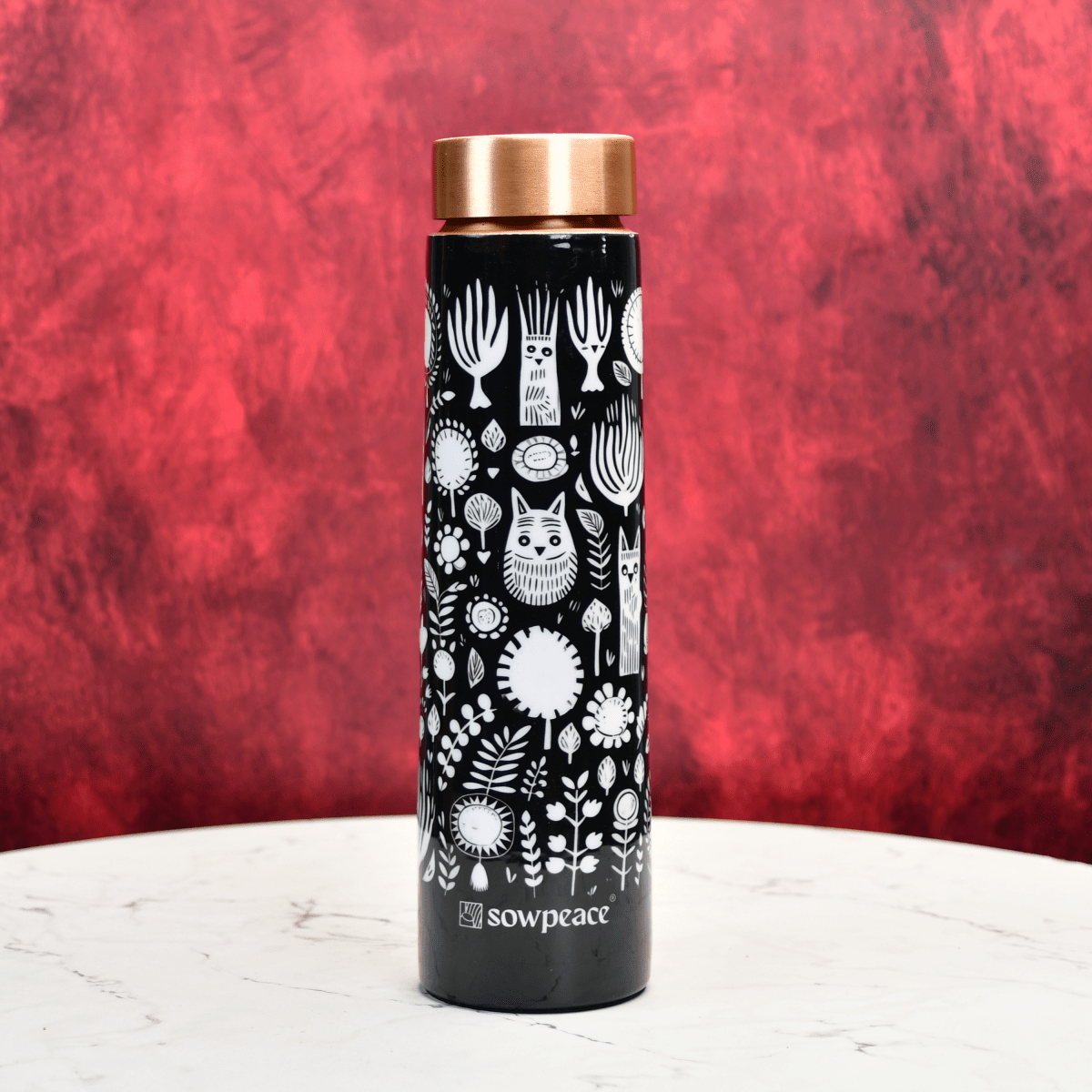 Sowpeace Noir Abstract Copper Bottle