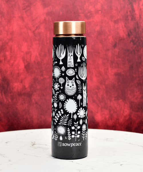 Sowpeace Noir Abstract Copper Bottle