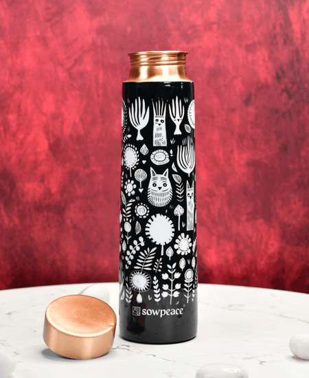 Sowpeace Noir Abstract Copper Bottle