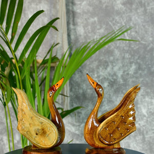 Sowpeace Pair of Wooden handcarved swan Artisan Home Decor - Sowpeace - Sowpeace Pair of Wooden handcarved swan Artisan Home Decor - Wood - WSP - WDN - TT - Sowpeace