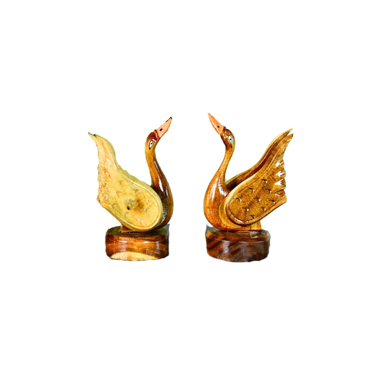 Sowpeace Pair of Wooden handcarved swan Artisan Home Decor - Tabletop - Sowpeace - Animal - New Arrivals