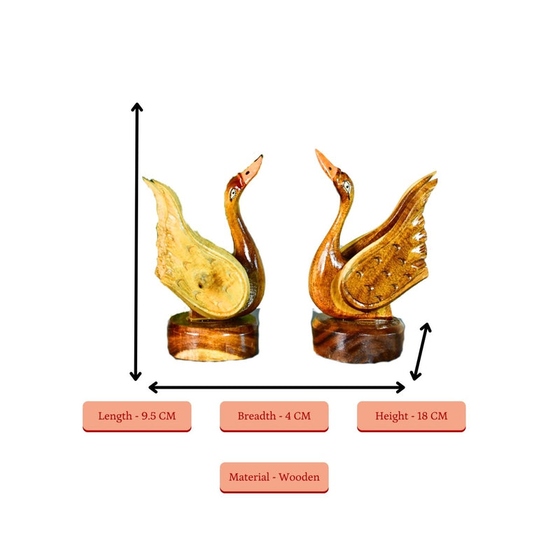Sowpeace Pair of Wooden handcarved swan Artisan Home Decor – view 4