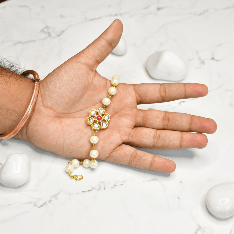 Sowpeace Pearl Blossom Bracelet | Elegant Stainless Steel One‑Size Adjustable Floral Jewelry for Women & Men – view 3