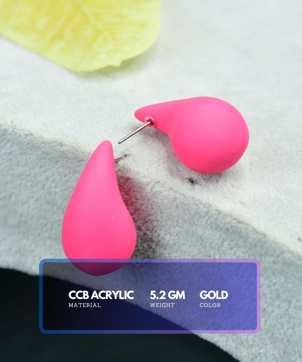 Sowpeace Pink Teardrop CCB Earrings | Elegant One‑Size Lightweight Jewelry for Women & Daily Wear — image 3
