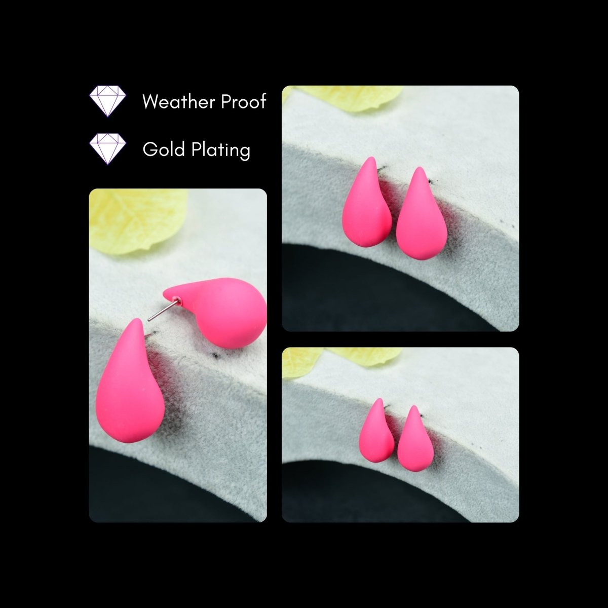 Sowpeace Pink Teardrop CCB Earrings | Elegant One‑Size Lightweight Jewelry for Women & Daily Wear - Sowpeace - 