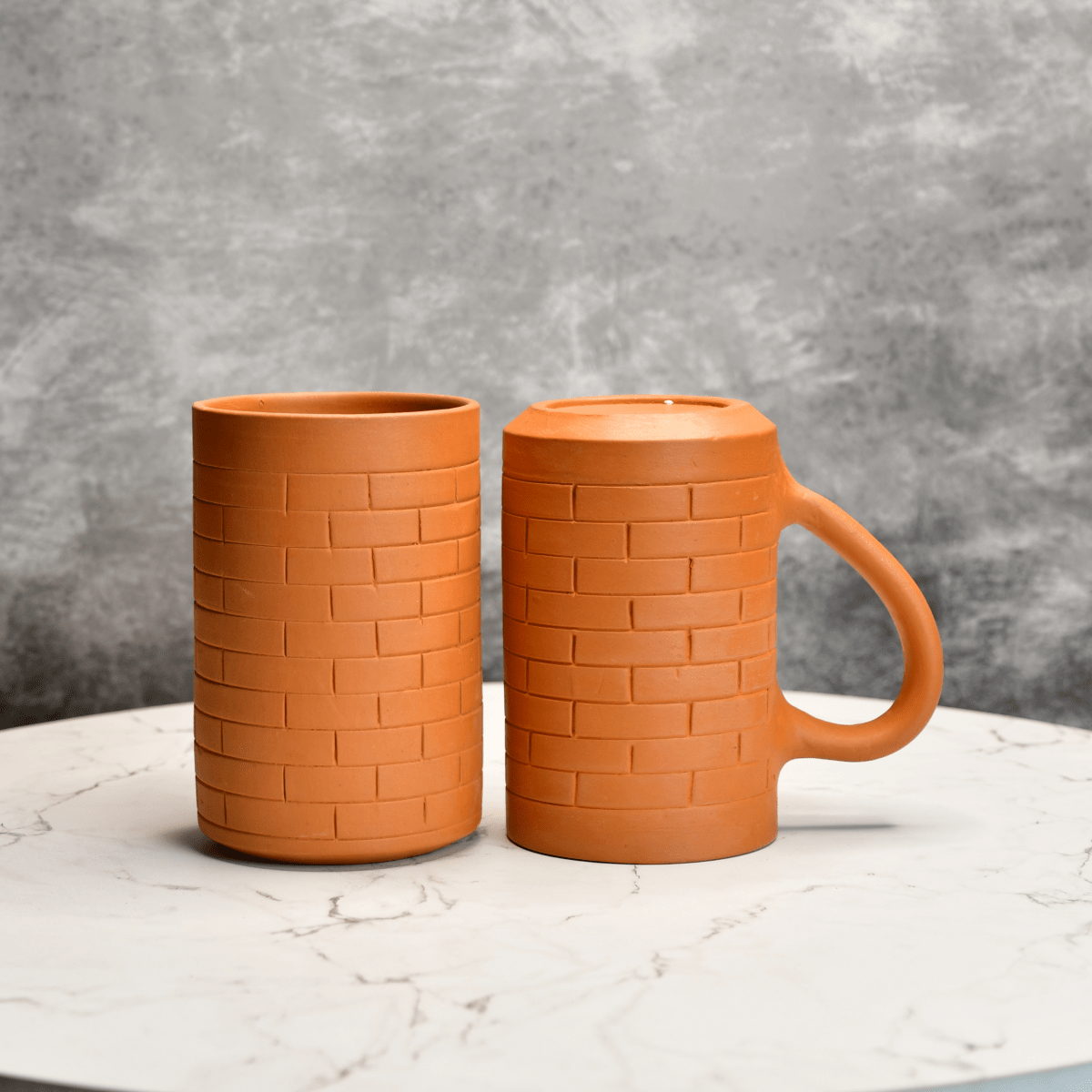 Sowpeace Premium 600ml Unglazed Large Terracotta Mugs (Set of 2) | Handcrafted Rustic Brown Drinkware for Coffee, Tea & Beer