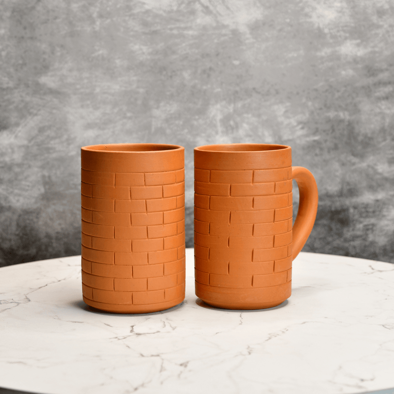 Sowpeace Premium 600ml Unglazed Large Terracotta Mugs (Set of 2) | Handcrafted Rustic Brown Drinkware for Coffee, Tea & Beer – view 1