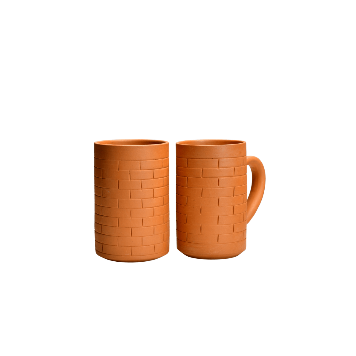 Sowpeace Premium 600ml Unglazed Large Terracotta Mugs (Set of 2) | Handcrafted Rustic Brown Drinkware for Coffee, Tea & Beer