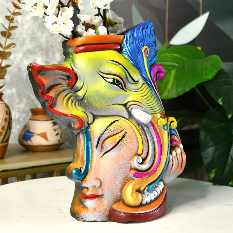 Sowpeace Premium Terracotta Abstract Flower Vase with Bright Colors – view 2