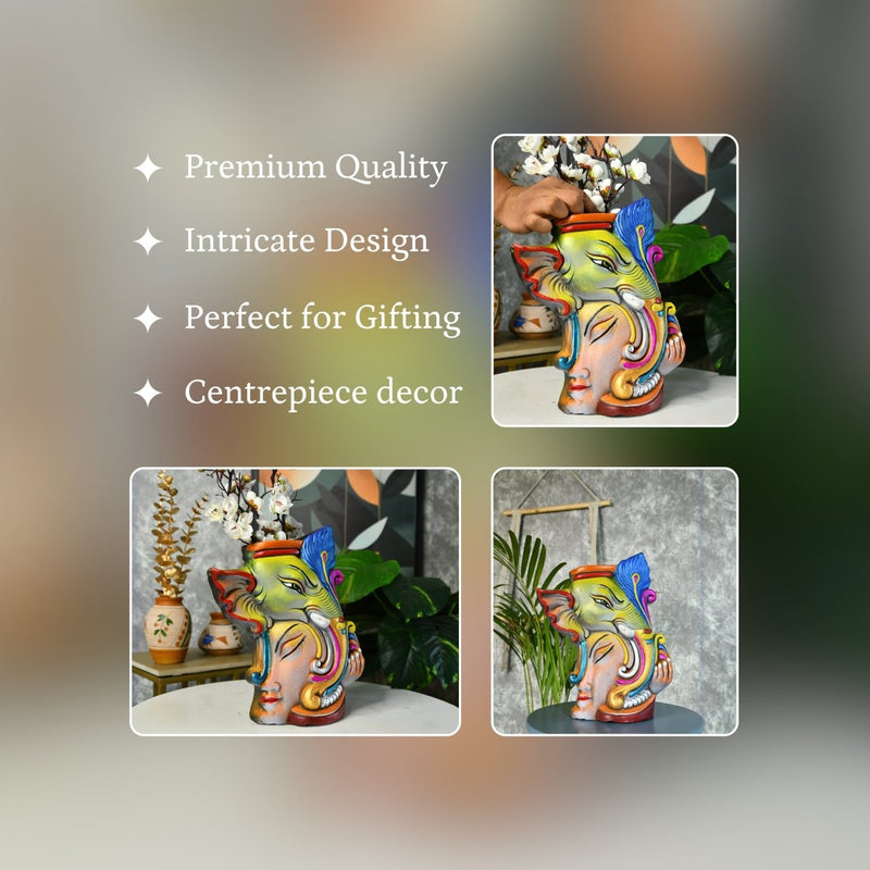 Sowpeace Premium Terracotta Abstract Flower Vase with Bright Colors – view 6