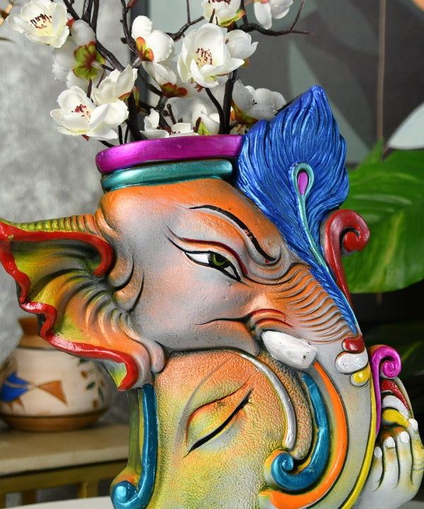 Sowpeace Premium Terracotta Abstract Flower Vase with Bright Colors — main view