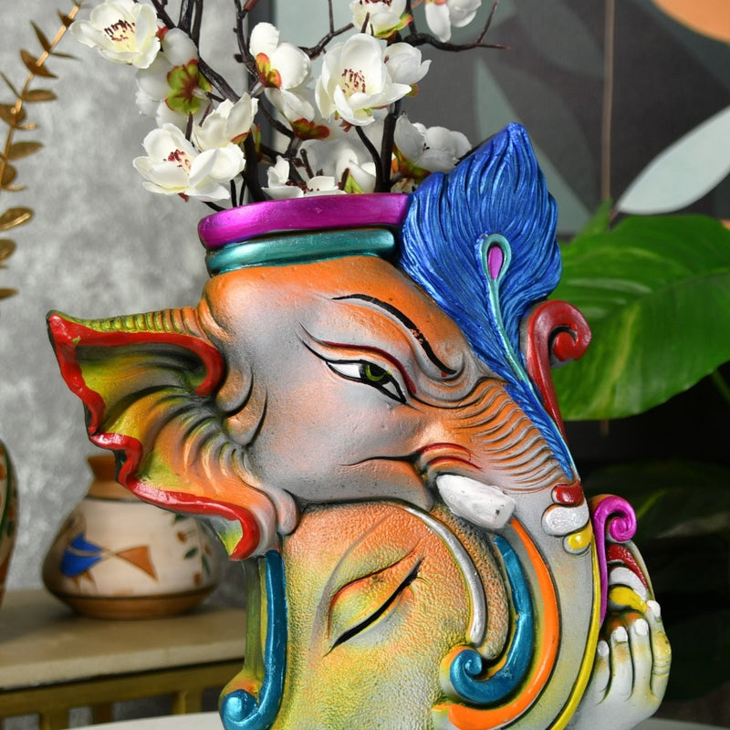 Sowpeace Premium Terracotta Abstract Flower Vase with Bright Colors – view 1