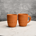 Sowpeace Premium Unglazed Terracotta Drink Mugs (Set of 2) | Handcrafted Rustic Brown Coffee & Tea Cups for Gifting & Daily Use - Sowpeace - 