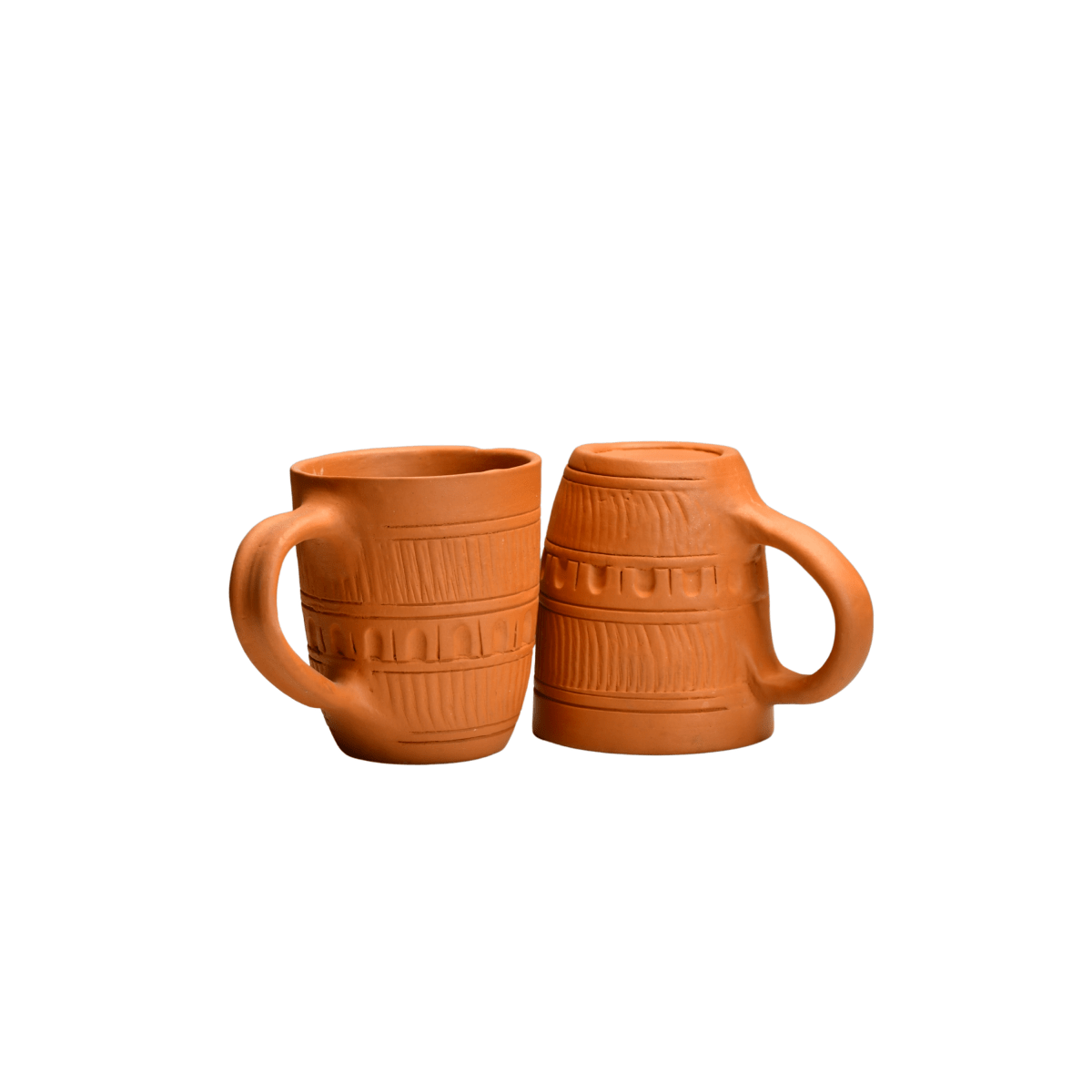 Sowpeace Premium Unglazed Terracotta Drink Mugs (Set of 2) | Handcrafted Rustic Brown Coffee & Tea Cups for Gifting & Daily Use
