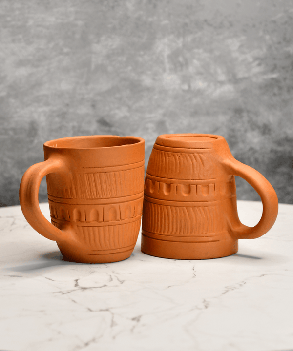 Sowpeace Premium Unglazed Terracotta Drink Mugs (Set of 2) | Handcrafted Rustic Brown Coffee & Tea Cups for Gifting & Daily Use — image 3