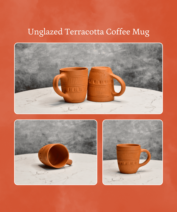 Sowpeace Premium Unglazed Terracotta Drink Mugs (Set of 2) | Handcrafted Rustic Brown Coffee & Tea Cups for Gifting & Daily Use — image 6