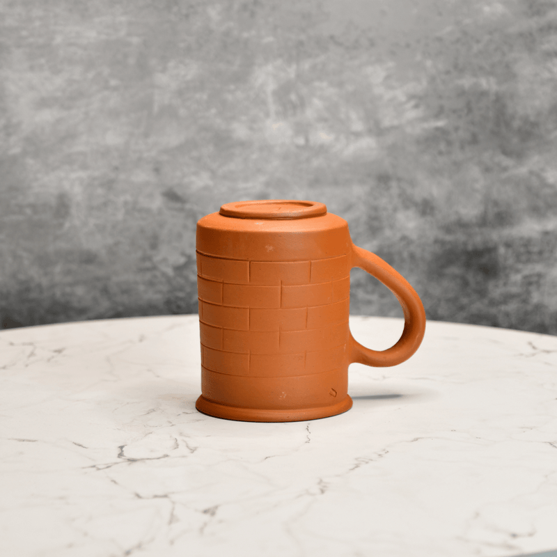 Sowpeace Premium Unglazed Terracotta Imprinted Drink Mugs (Set of 2) | Handcrafted Rustic Brown Coffee & Tea Cups for Gifting & Daily Use – view 3