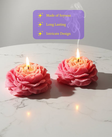 Sowpeace Red Rose Soywax Candle Set of 2 – Hand-Poured, Vegan, Unscented Decorative Gift