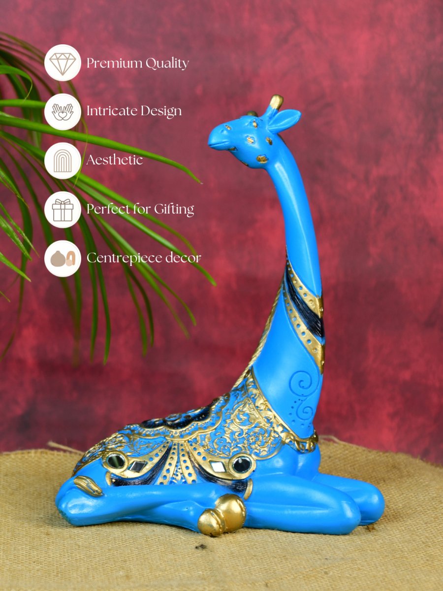 Sowpeace Resin Blue Giraffe Family