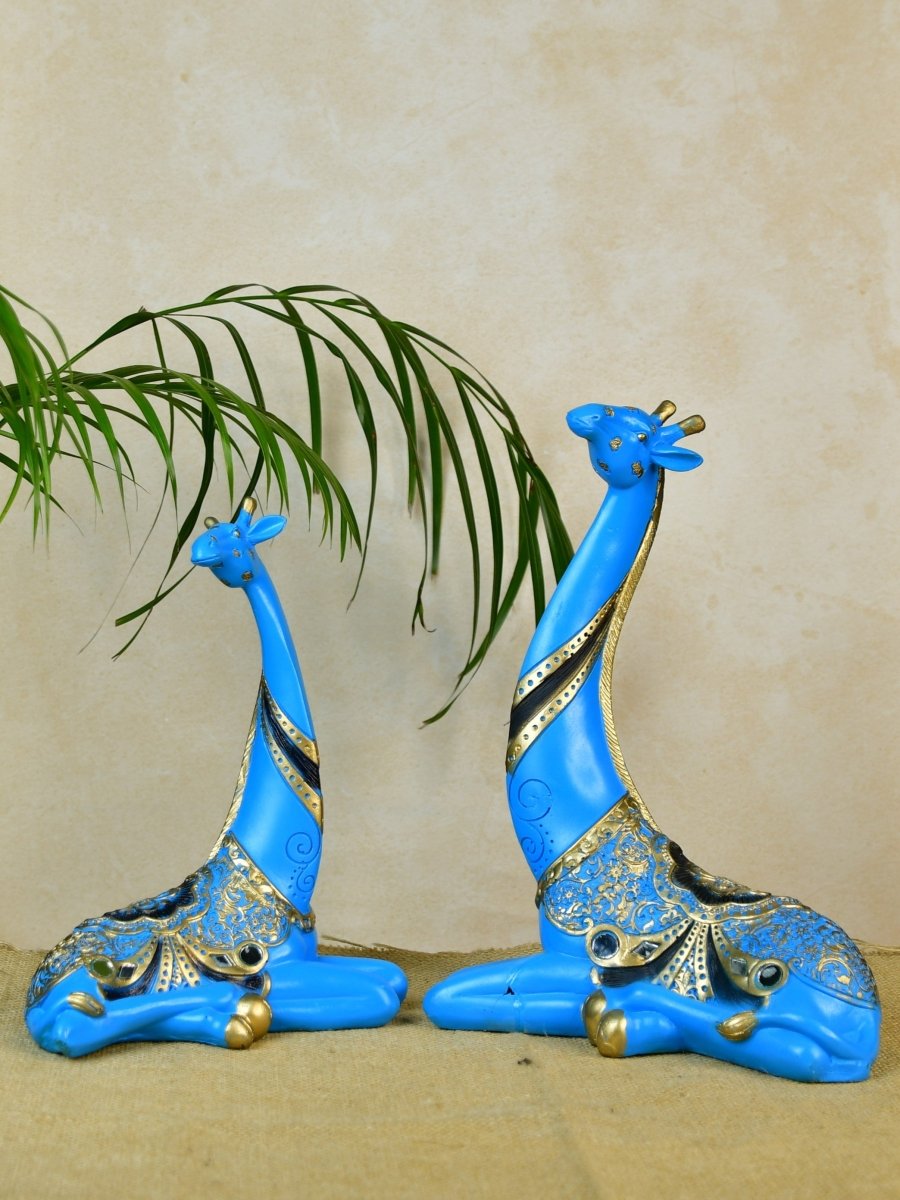 Sowpeace Resin Blue Giraffe Family