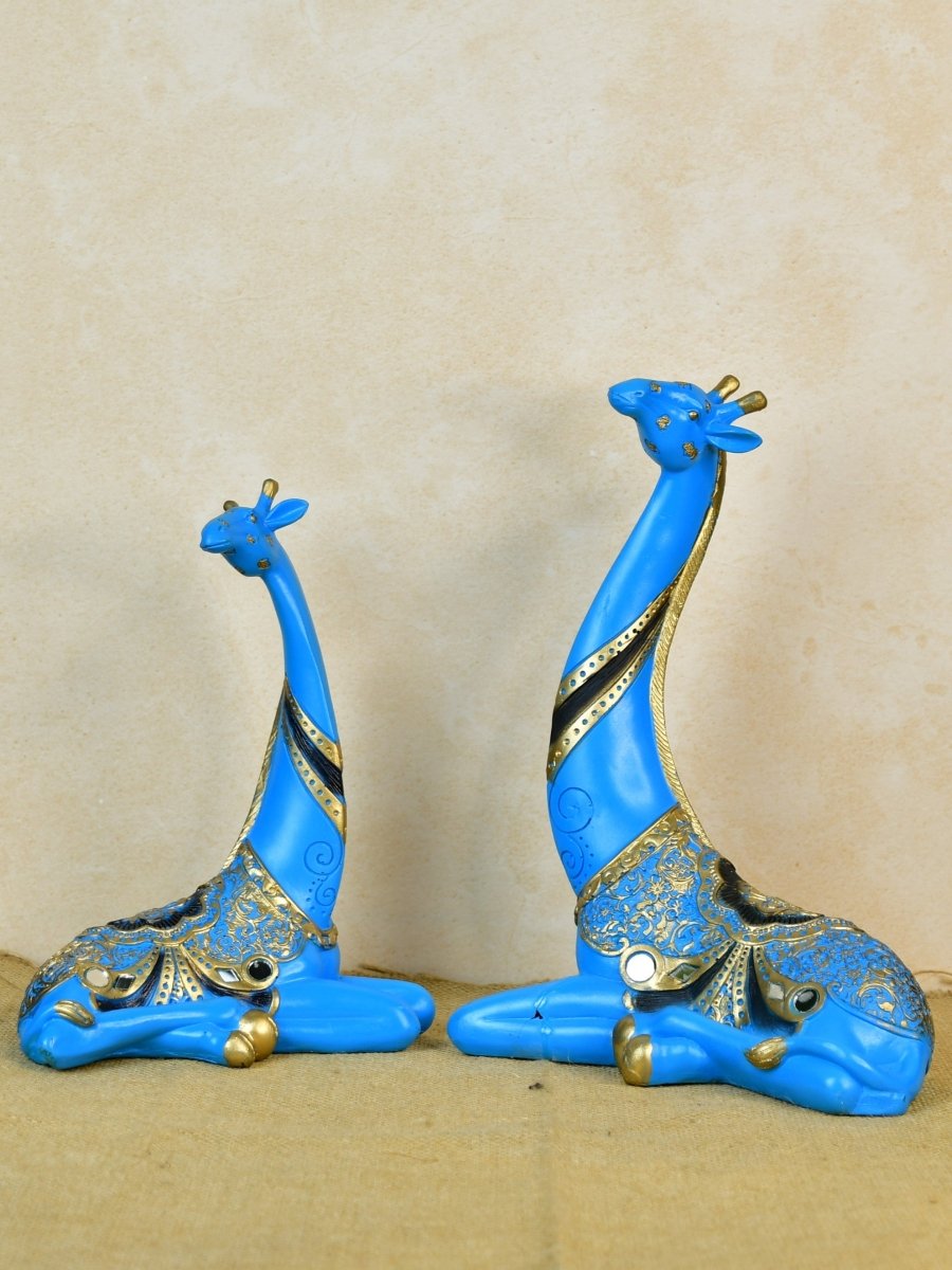 Sowpeace Resin Blue Giraffe Family