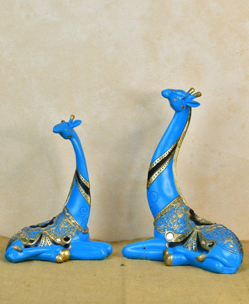 Sowpeace Resin Blue Giraffe Family — alternate view