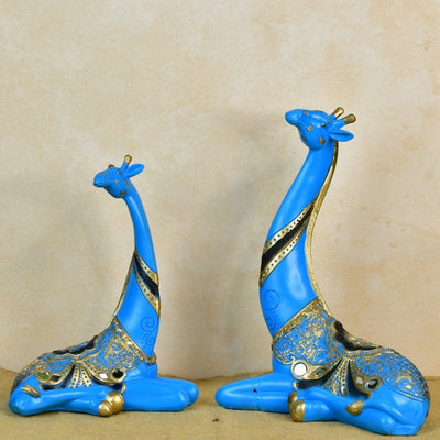 Sowpeace Resin Blue Giraffe Family