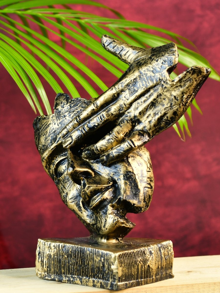 Sowpeace Resin Hand-on-Face Sculpture – Trendy Home Decor Accent & Unique Gift Idea