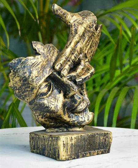 Sowpeace Resin Hand-on-Face Sculpture – Trendy Home Decor Accent & Unique Gift Idea