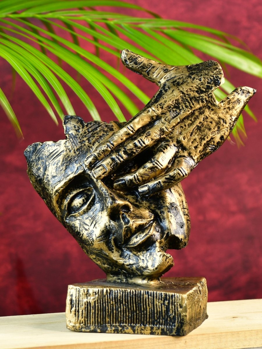 Sowpeace Resin Hand-on-Face Sculpture – Trendy Home Decor Accent & Unique Gift Idea