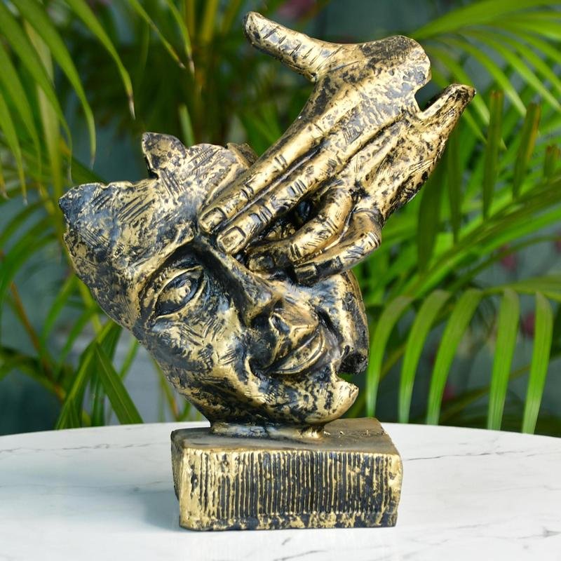 Sowpeace Resin Hand-on-Face Sculpture – Trendy Home Decor Accent & Unique Gift Idea – view 1