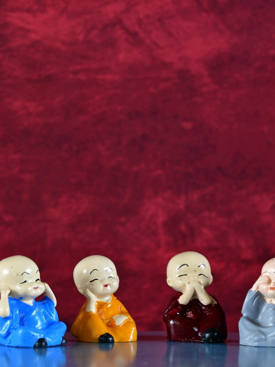 Sowpeace Resin Mini Monk Set of 4 - Decor - Sowpeace - Sowpeace Resin Mini Monk Set of 4 - RES - RBM - TT - Sowpeace