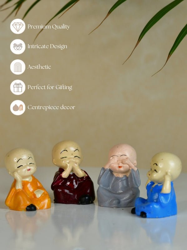 Sowpeace Resin Mini Monk Set of 4