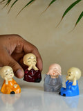 Sowpeace Resin Mini Monk Set of 4 - Decor - Sowpeace - Sowpeace Resin Mini Monk Set of 4 - RES - RBM - TT - Sowpeace