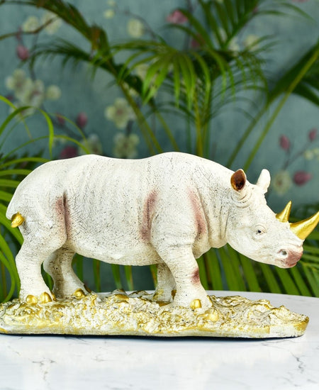 Sowpeace Resin White Rhino Decor