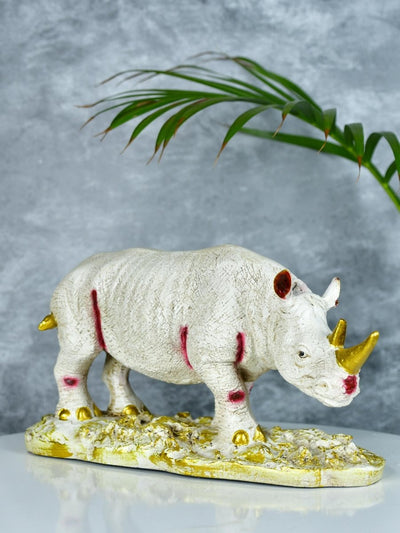 Sowpeace Resin White Rhino Decor