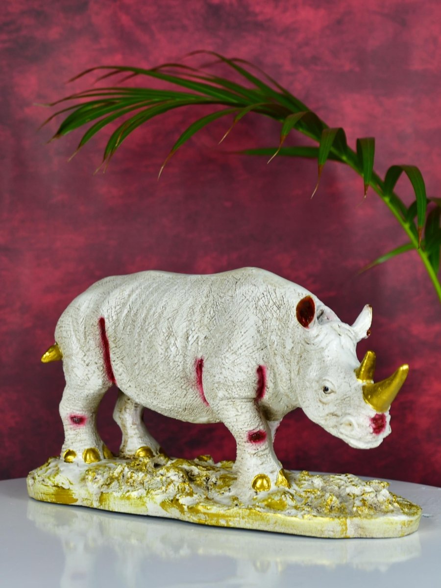 Sowpeace Resin White Rhino Decor