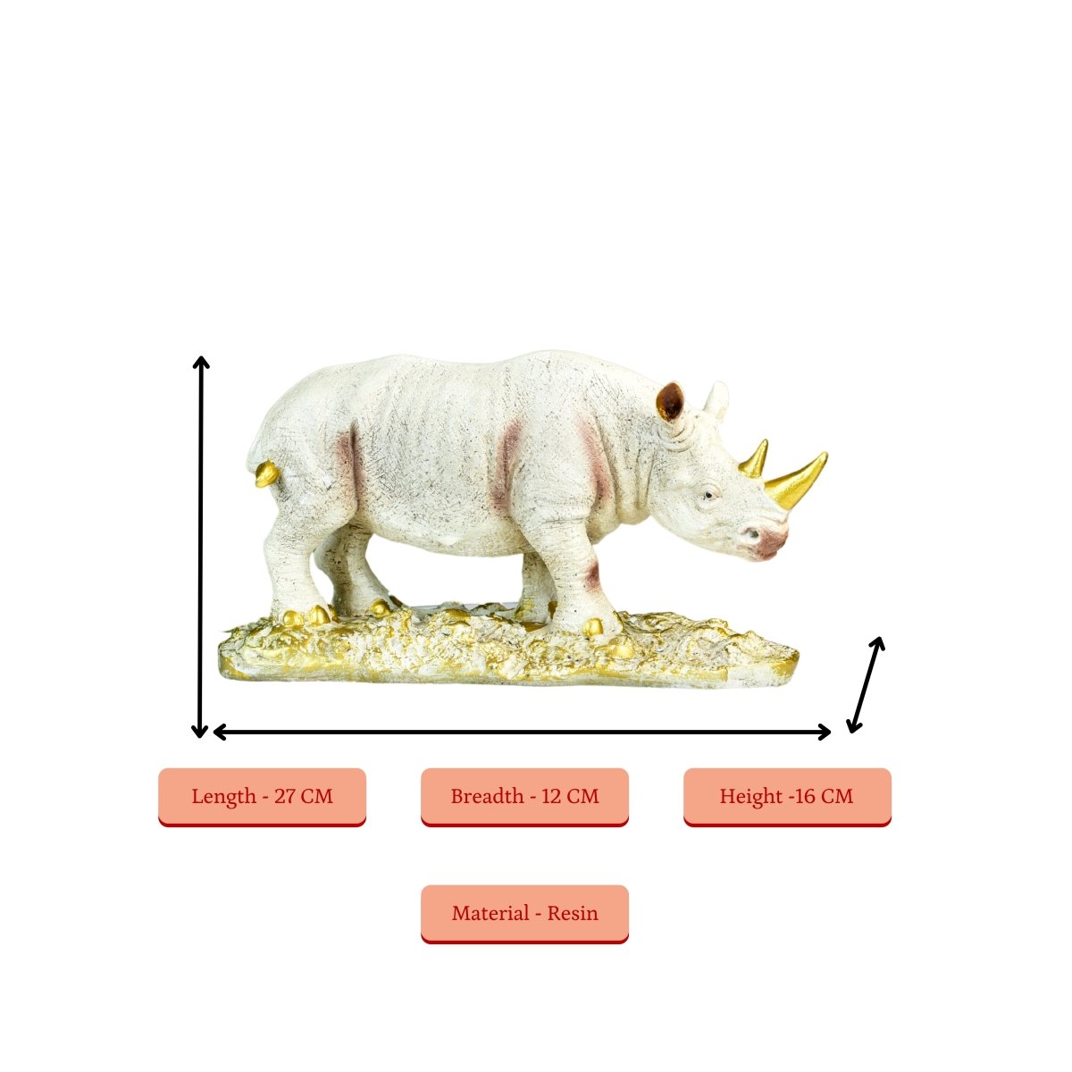 Sowpeace Resin White Rhino Decor - Decor - Sowpeace - 