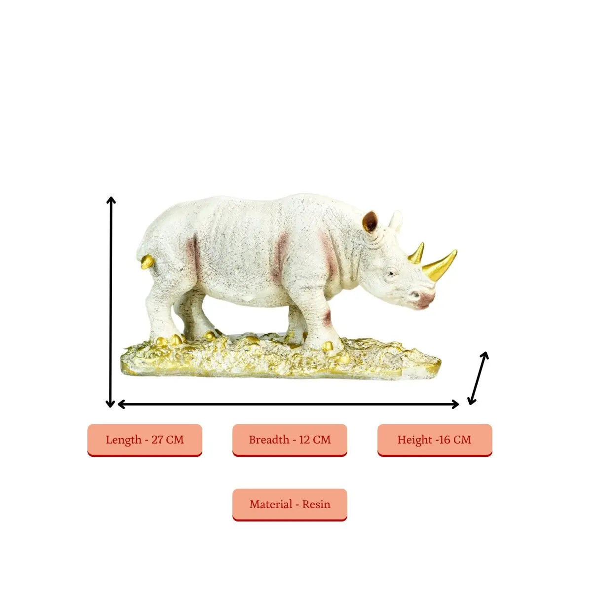 Buy Sowpeace Resin White Rhino: Unique Decor & Table Crafts