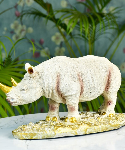 Sowpeace Resin White Rhino Decor