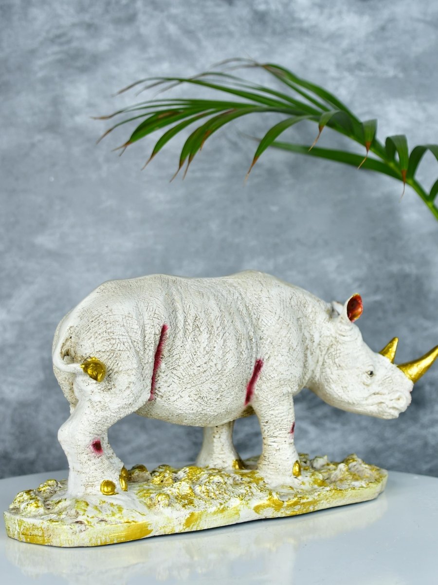 Sowpeace Resin White Rhino Decor