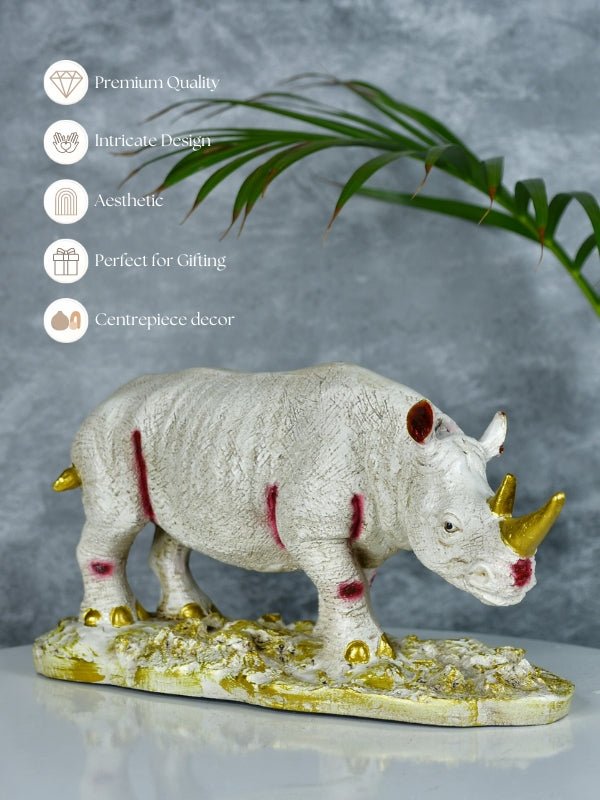 Sowpeace Resin White Rhino Decor