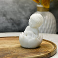 Sowpeace Resting Baby Monk | Elegant White Resin Spiritual Figurine for Peaceful Home Décor & Gifting - Sowpeace - 